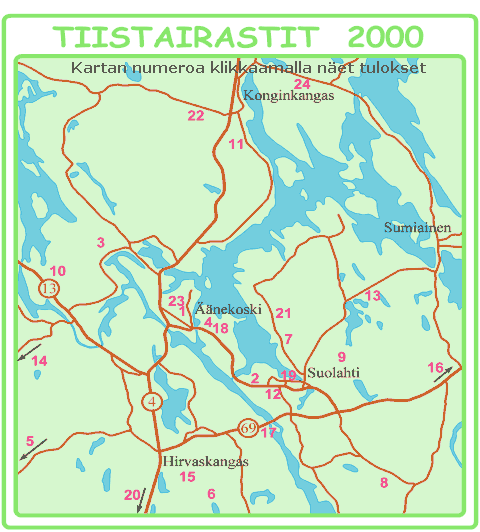Tiistairastien sijaintikartta